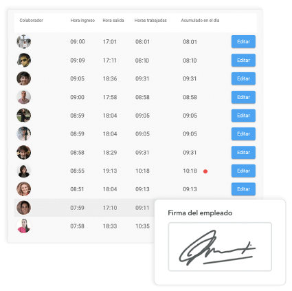 Software de Recursos Humanos - firma fichaje